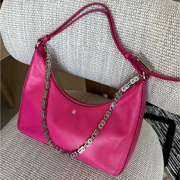 Givenchy Women's Pink 'Moon Cut Out Fuchsia Shoulder Bag - Picture 6 of 14